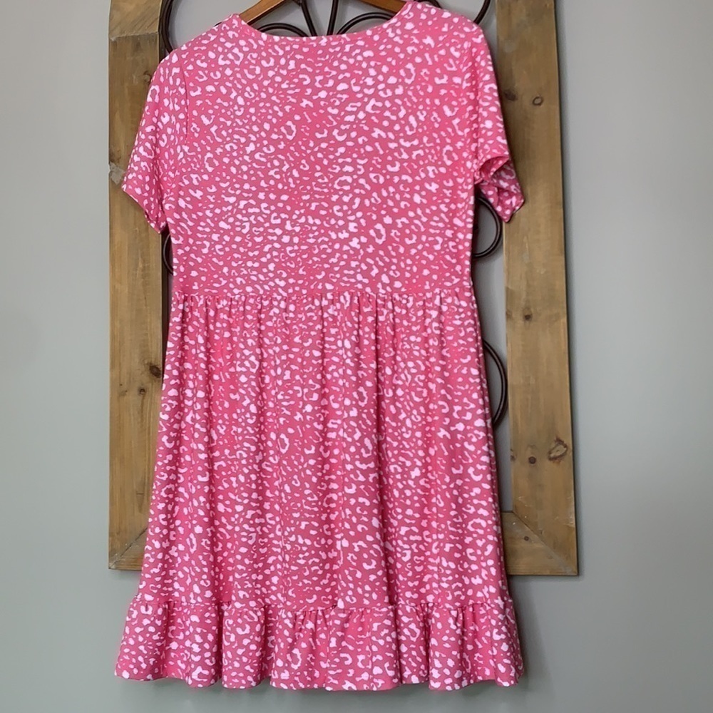 ASOS Wednesday’s Girl Pink Leopard Babydoll Dress - Picture 7 of 9